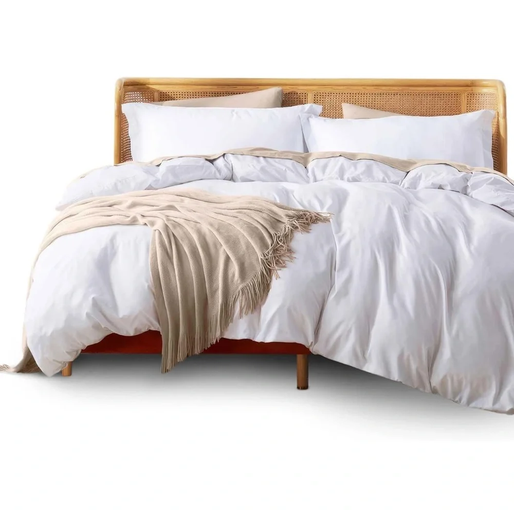 Nestl Twin Duvet Cover Set Soft Double Brushed White Twin/Twin XL NIB